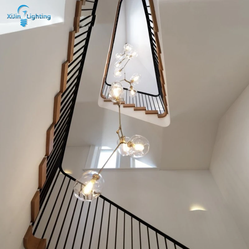 Современная стеклянная люстра в скандинавском стиле для гостиной лампы