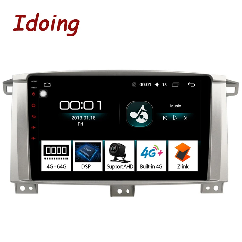 Idoing " 4G+ 64G 8 ядерный автомобильный радиоприемник Android 8,1 плеер для Toyota Land Cruiser 100 LC100 Lexus LX470 2005-2007 gps навигация 2.5D