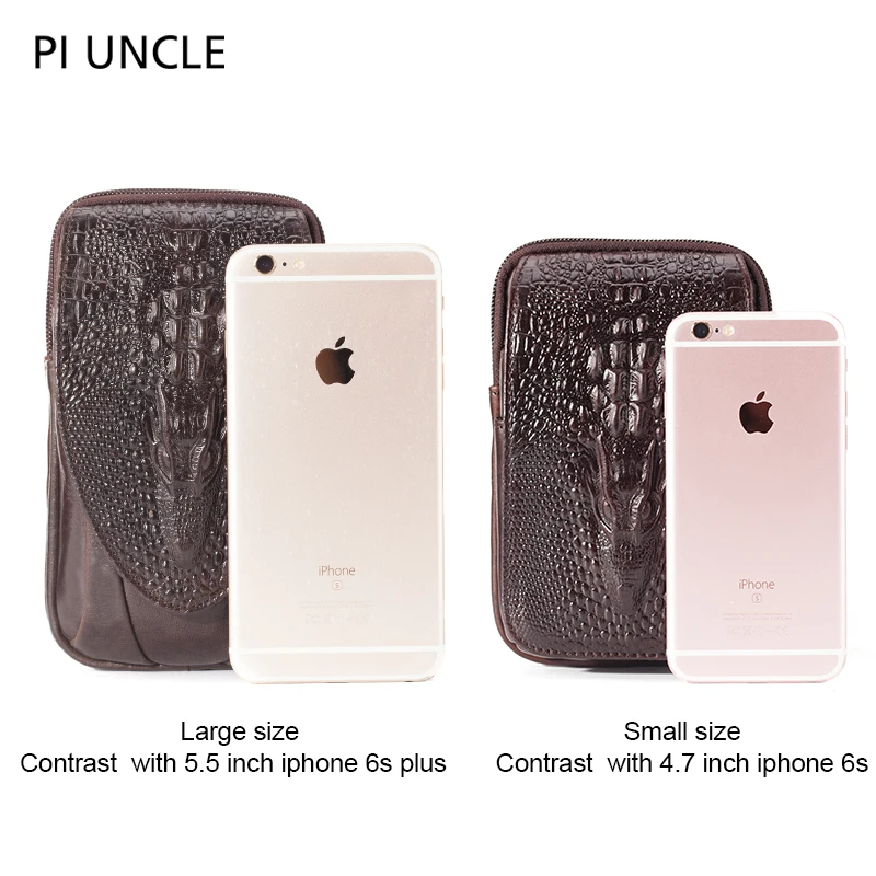 Натуральная кожа Мужская поясная сумка чехол для мобильного телефона мягкая