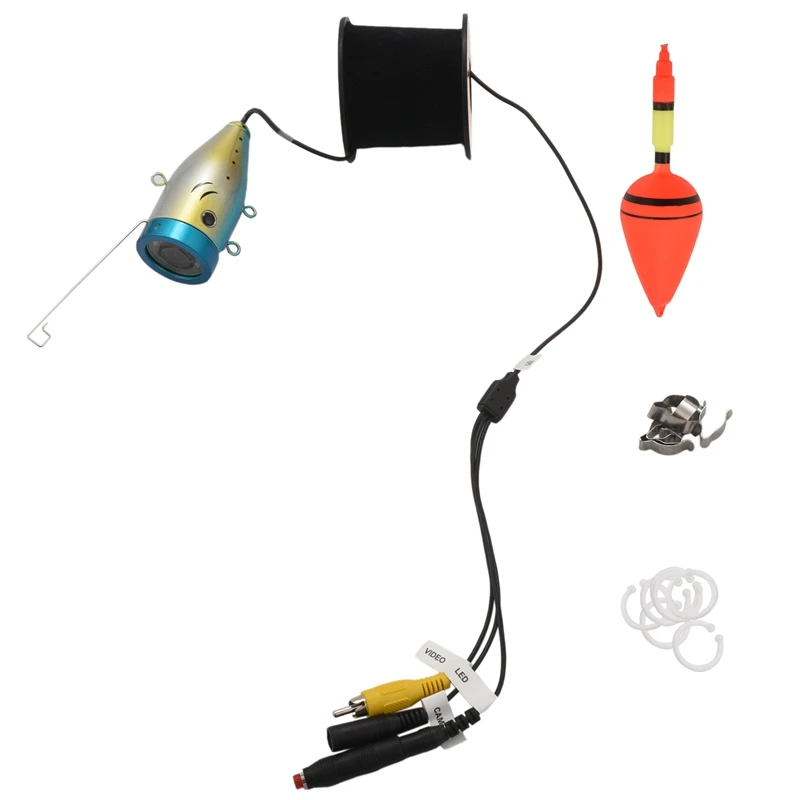Скидка Камера для подводной рыбалки 1200Tvl, 24 светодиода, ночное видение, водонепроницаемая, в форме рыбы, для лодки, льда, с кабелем 15 м