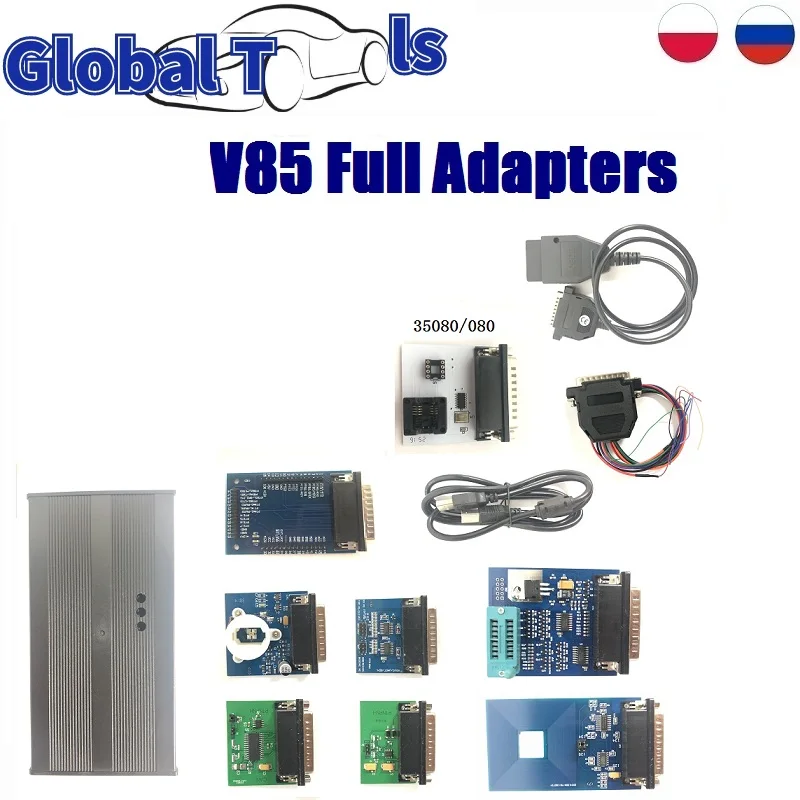 V85 IPROG + Pro Porgrammer с 5 шт. переходники датчиков RFID адаптер CAN BUS 35080 160/080 PCF79xx для