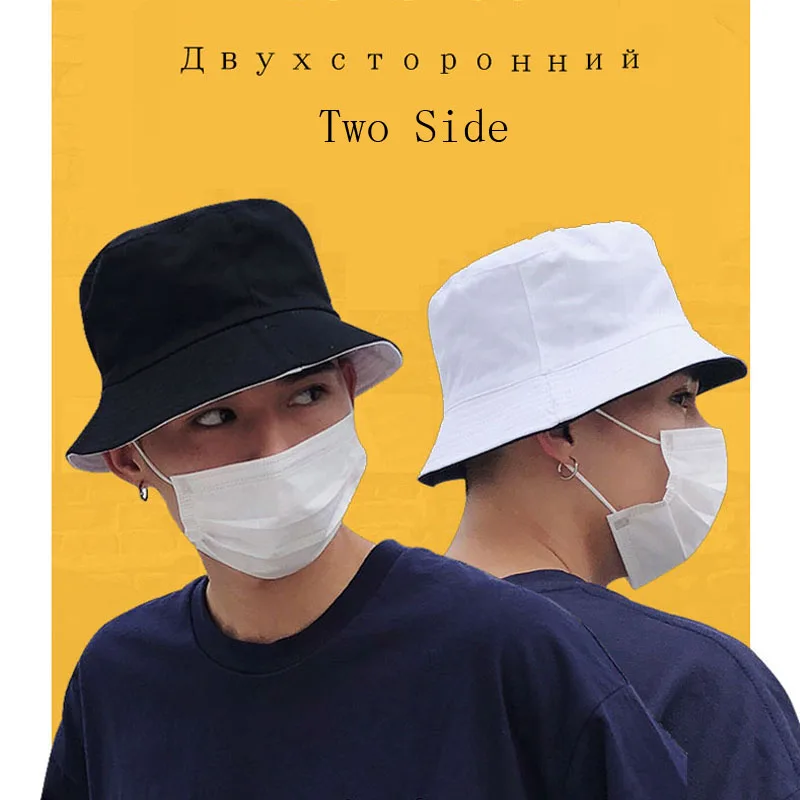 Летняя мужская и женская хлопковая Панама с двумя боками уличная модная шляпа в