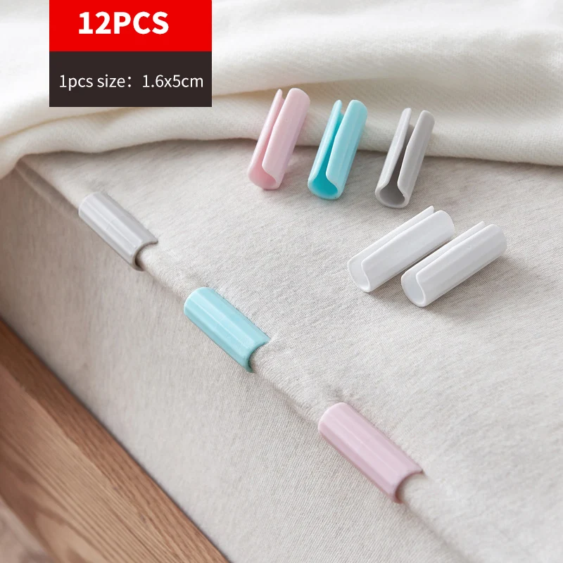 

12pcs BedSheet Clips Plastic Slip-Resistant Clamp Quilt Bed Cover Grippers Fasteners Mattress Holder For Sheets Home Clothes Peg