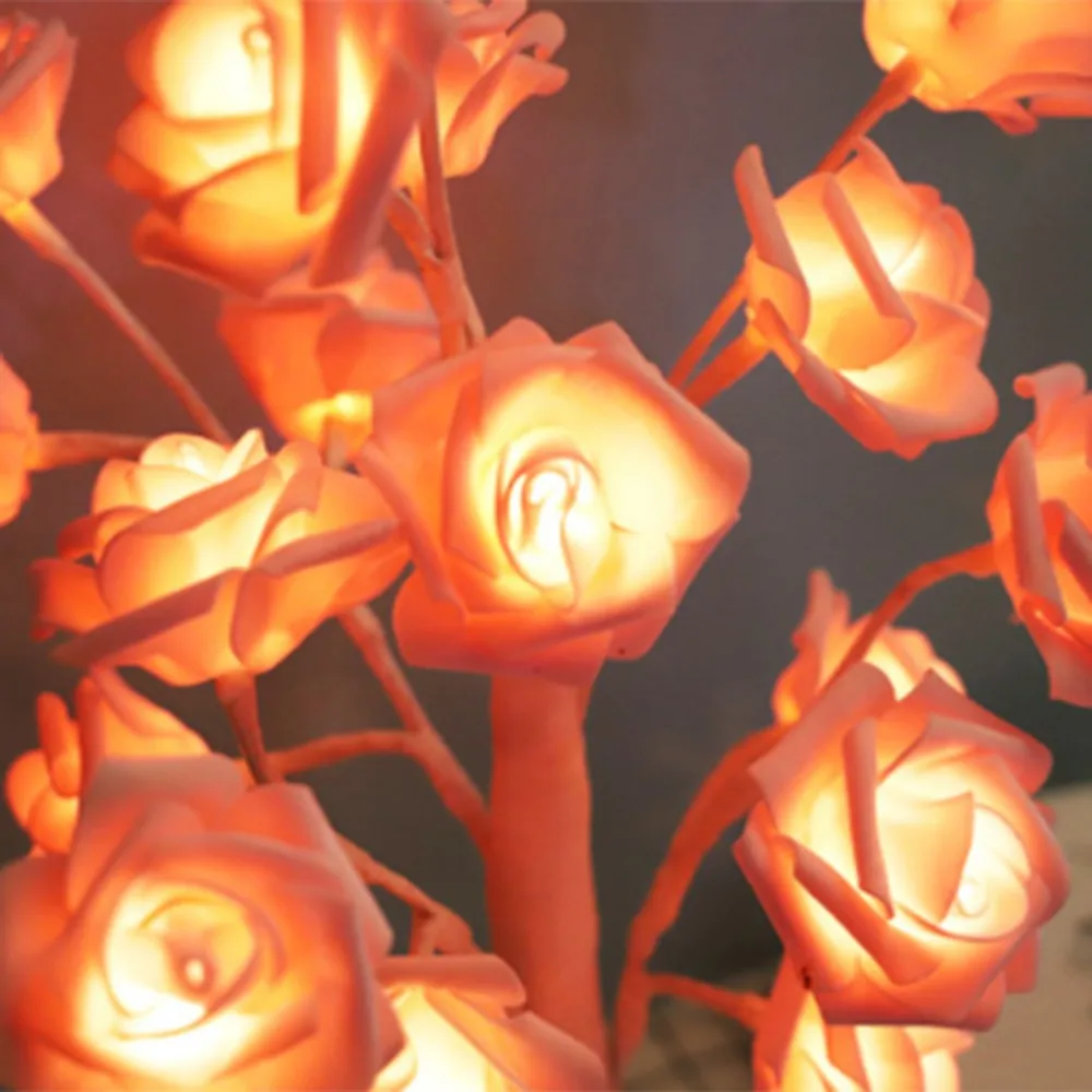 Rose Table Lamp Christmas Valentine Wedding Ins Style Decoration LED Night Light for Home Festival Party Illumination | Дом и сад