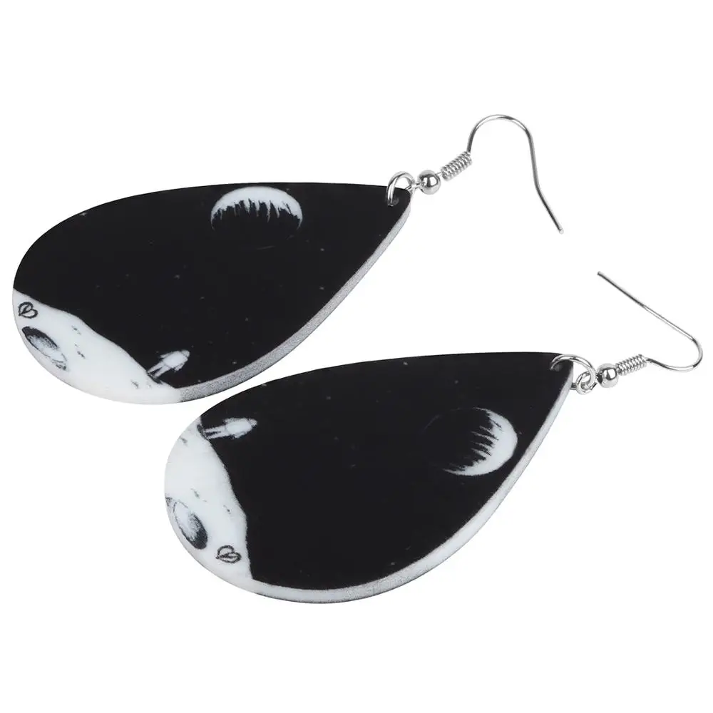 Bonsny акриловые каплевидные Космические Планеты астронавт серьги-подвески в форме