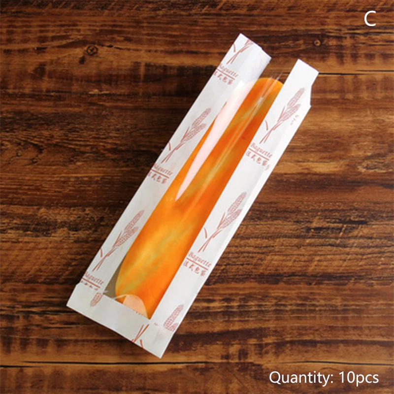 10Pcs French Bread Oil Proof Bags Kraft Paper Long Food Coffee Milk Storage For Wedding Party | Дом и сад