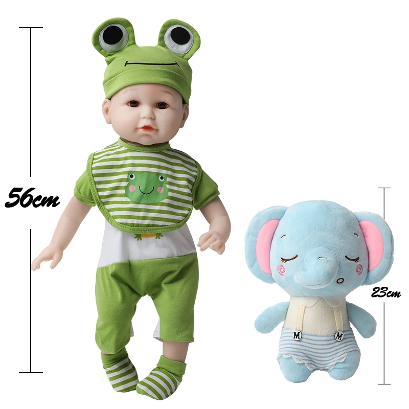 

22 Inch 56 Cm Realistic Reborn Baby Dolls Silicone Soft Cotton Body Fashion Boneca Reborn For Kids Birthday Gift Best Playmates