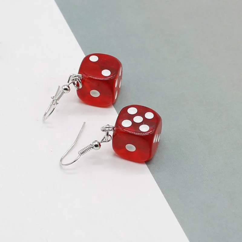 Забавная 3D кость подвеска серьги кисточка казино для женщин карамельный цвет