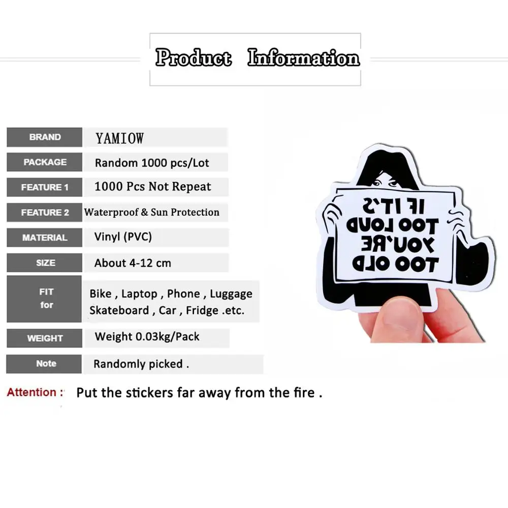1000 шт. в случайном порядке смешанный стиль водонепроницаемый наклейки JDM для