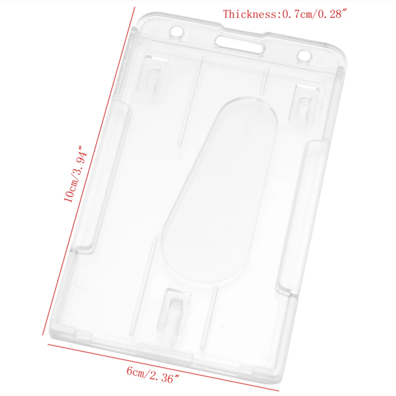 

Hard Plastic ID Access Card Cover Credit Card Case Badge Holder Double Side