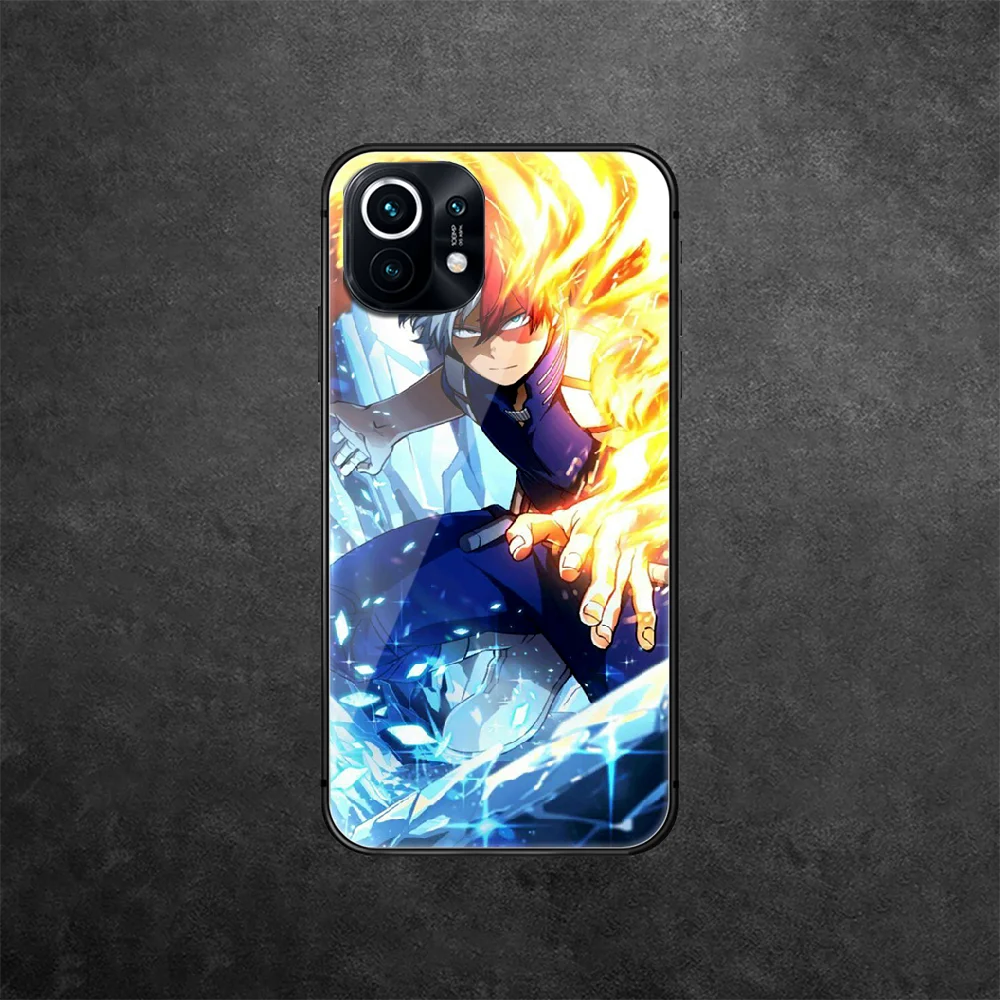 

My Hero Academia Todoroki Tempered Glass Phone Case Cover For Xiaomi Mi Poco A F X 2 3 8 9 10 11 T Pro Lite Ultra Max Nfc Black