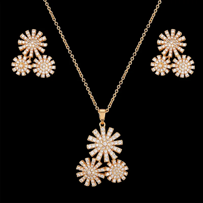 

Fateama простые подвески и серьги женские ювелирные изделия микро инкрустация Цирконом растение цветок сочетание формы популярные ювелирные ...