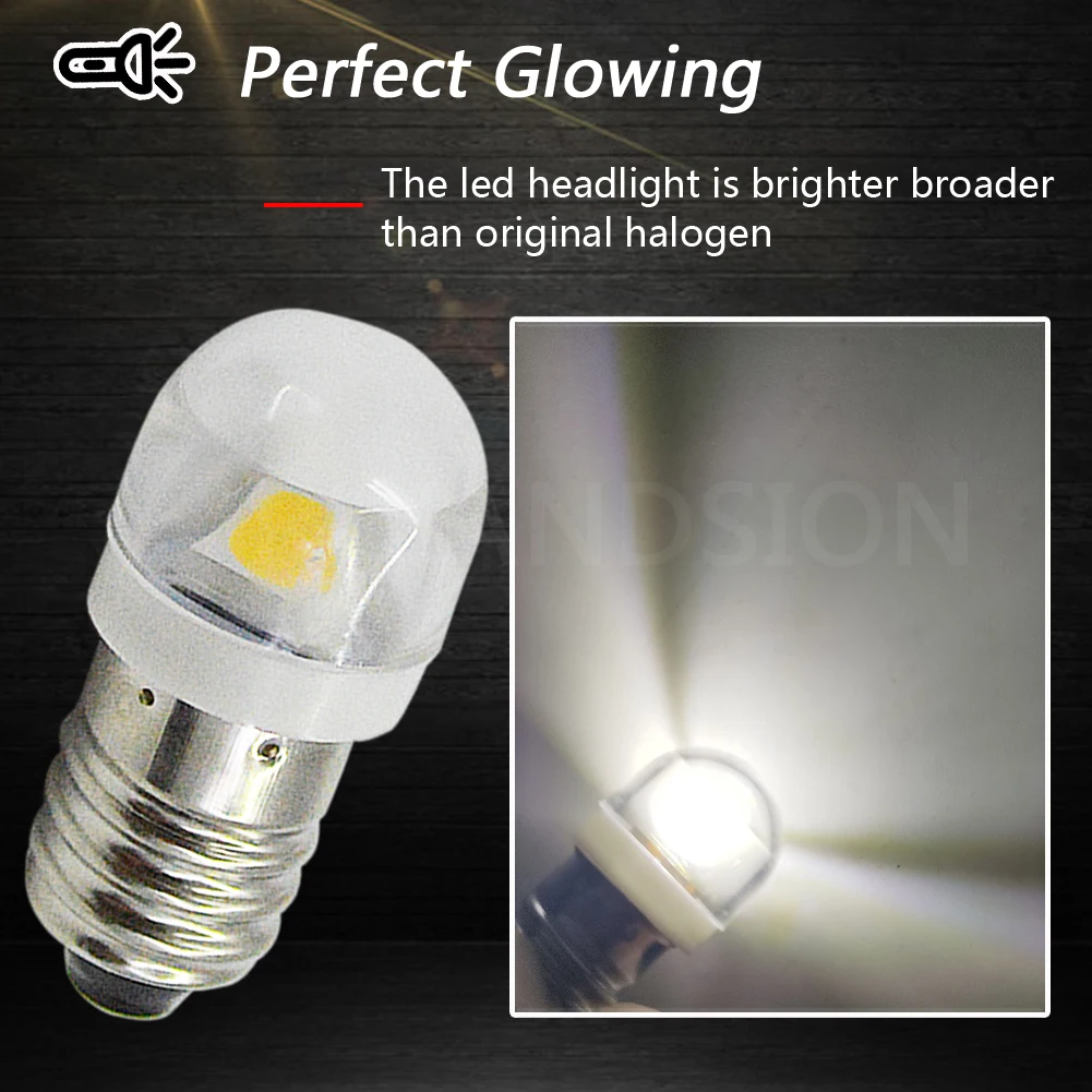 10 шт. E10 винт светодиодный 5050SMD 1 Светодиодный светильник 6000K 4300K Предупреждение