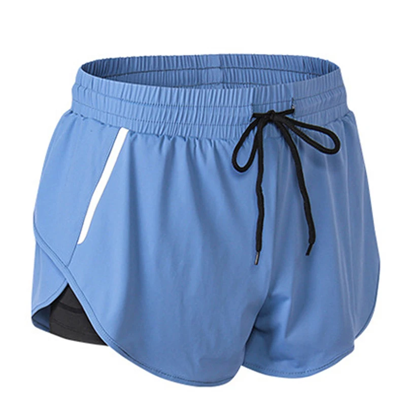 Шорты женские Светоотражающие на шнуровке короткие штаны 2 в 1 для бега и занятий