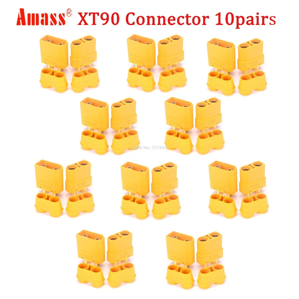 20 шт.(10 пар) Высокое качество XT30 XT30U XT60 XT60H XT60L XT60PW XT90 XT90S разъем для батареи мультикоптера - Цвет: Amass XT90 Plug