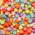 Акриловые бусины карамельных цветов, 7 мм, смешанные узоры, круглые плоские бусины-разделители для изготовления ювелирных изделий, браслетов ручной работы, аксессуары сделай сам