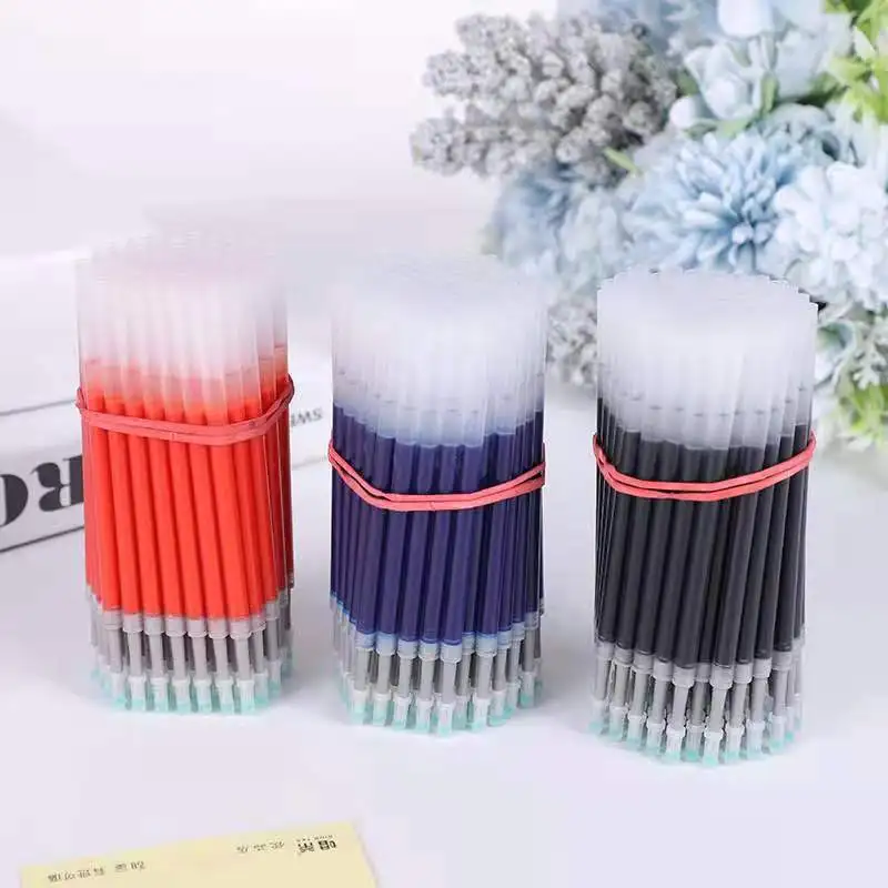 

20 pieces / batch retractable neutral pen cartridge press to replace ink blue black red bullet office school supplies Stationery