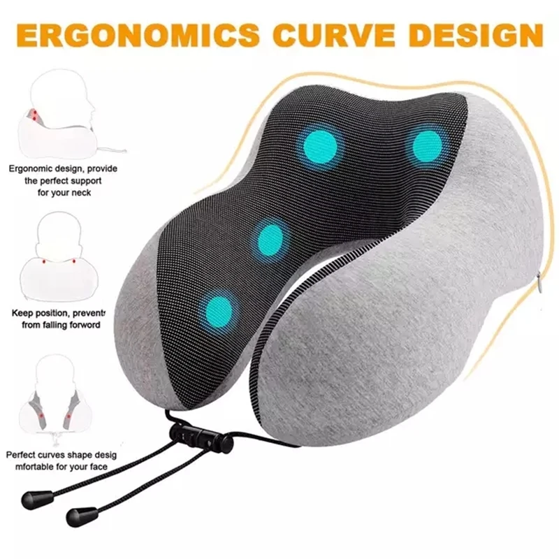 Подушка для шеи с эффектом памяти мягкая U-образная объемная дорожная подушка
