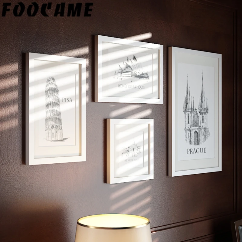 Canvas Painting Black White Statue of Liberty Eiffel Tower London Bridge Line Poster Wall Art Print Living Room Pictures Decor | Дом и сад