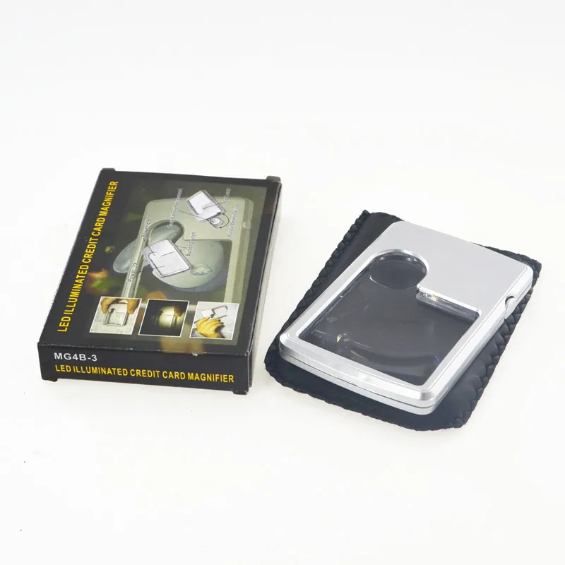 Портативная ультратонкая пластиковая лупа из ПВХ со светодиодсветодиодный