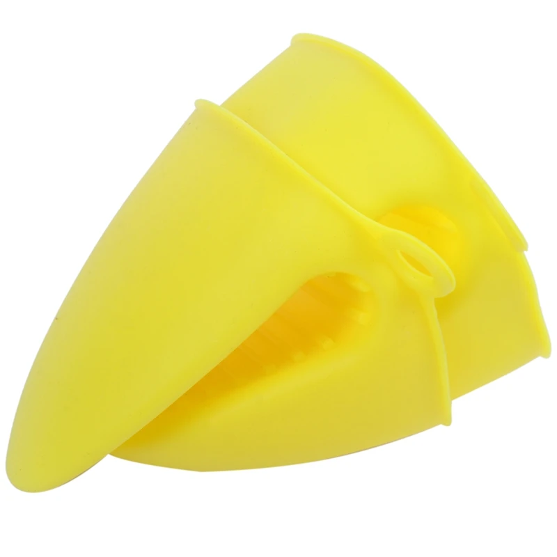 2x Oven Mini Mitts Silicone Heat Resistant Anti-scald Gloves for Cooking Pinch Grips Pot Holder and potholders Yellow | Дом и сад