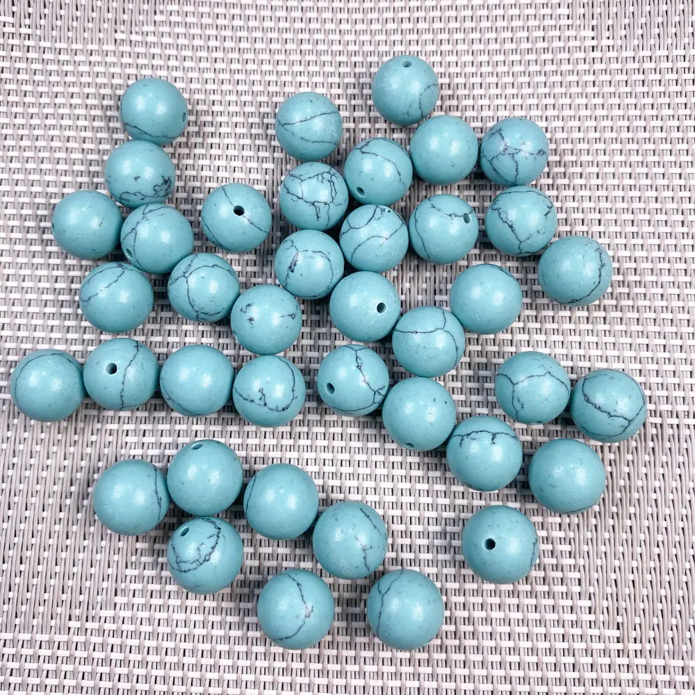 

5pcs Natural Stone Half Hole Agates Round Shape Beads Tiger Eye /Turquoises Loose Bead for DIY Jewelry Making Necklace Bracelet