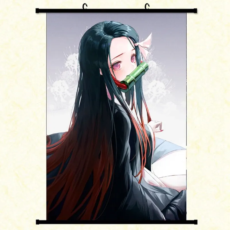

2019 Anime Demon Slayer: Kimetsu no Yaiba Kamado Tanjirou Kamado Nezuko Wall Scroll Poster Wall Hanging Poster Home Decor