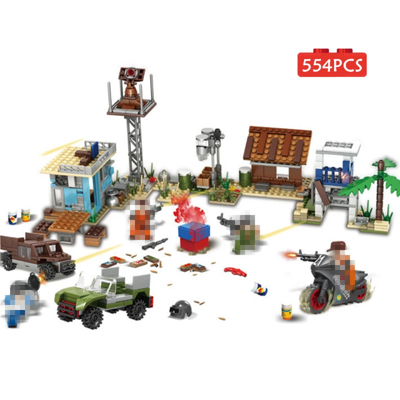 554 шт. маленькие частицы строительные блоки игрушки кирпичи мотоцикл багажник