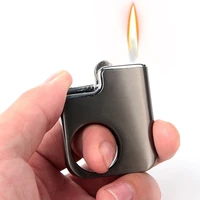 ring lighter personalized creative grinding wheel open flame lighter encendedores creativos gadgets for men tobacco accessories