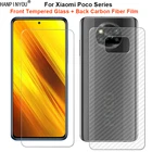 Для Xiaomi Poco X3 GT F3 NFC C3 X2 M2 F2 F1 Pro Lite 1 комплект = мягкая задняя пленка из углеродного волокна + закаленное стекло для переднего экрана