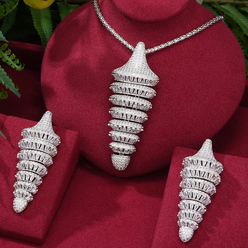 

Высококачественные роскошные блестящие висячие серьги GODKI из Дубая, ожерелье для женщин, Свадебный комплект украшений