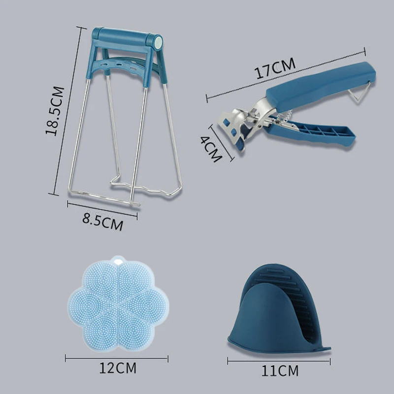 

Kitchen Anti-scalding Tool Set Anti-scalding Clip Silicone Oven Gloves Potholder Mat Non-slip Tray Pot Dish Bowl Holder