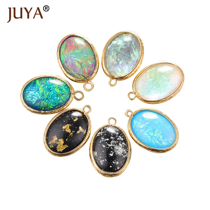 Акриловые подвески Juya 6 шт. лазерные цветные Подвески для DIY сережек ожерелий
