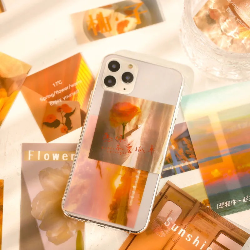 30 sheets diy mini scrapbooking stickers aesthetic paper sticker flakes stationary office accessorie art supplie for phone free global shipping