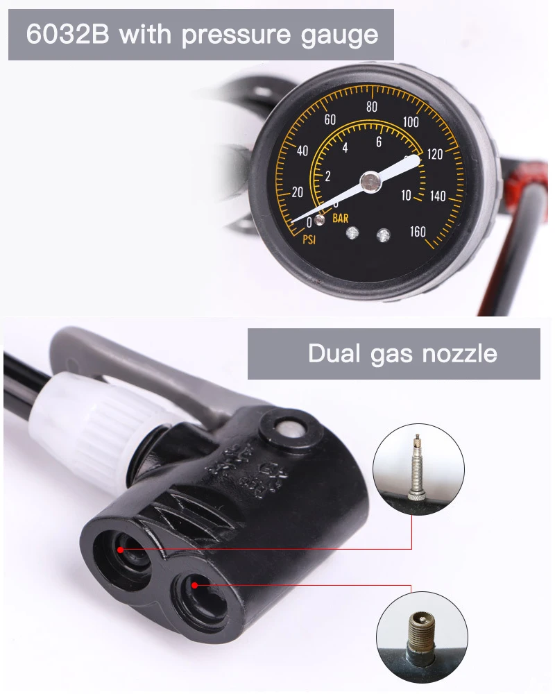 Портативный мини-велосипедный насос высокого давления 120PSI, велосипедный ручной насос, стальные аксессуары для велосипеда, цилиндрический баскетбольный насос