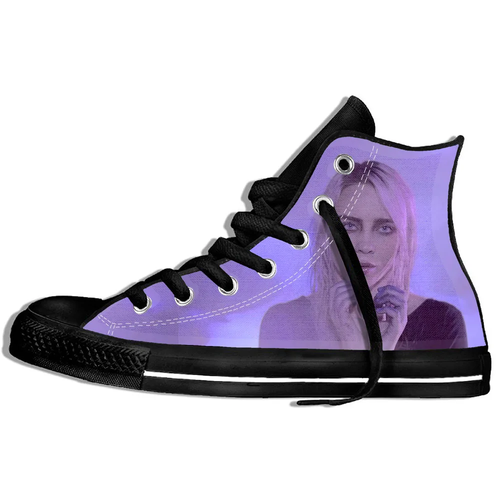 Billie Eilish 2 Модные Billie Eilish 3D повседневная обувь для мужчин/Женская обувь высокого качества в стиле Harajuku 3D печать Billie Eilish парусиновые туфли - Цвет: Billie Eilish 2