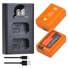 Батарея 2160mAh NP FW50 NPFW50 NP-FW50 + двойное зарядное устройство USB со светодиодной подсветкой для Sony A6000 ,A6500, A6300, A7,A7II,A7RII, A7SII, A7S, A7S2