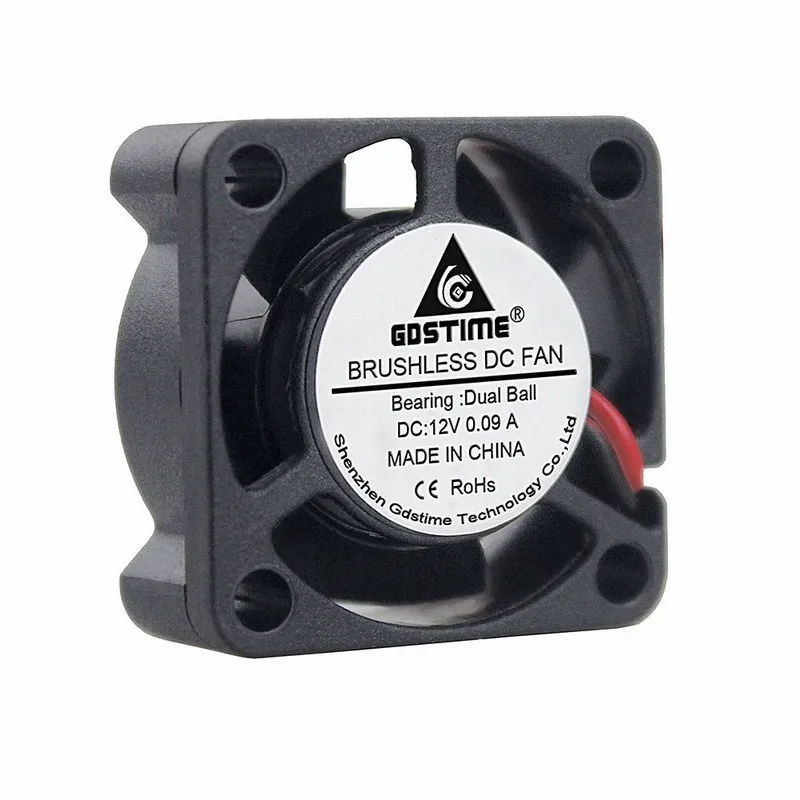 2 шт Gdstime DC 12 В 25 мм 25x25x10 5 см 2Pin двойной шариковый подшипник мини Бесщеточный