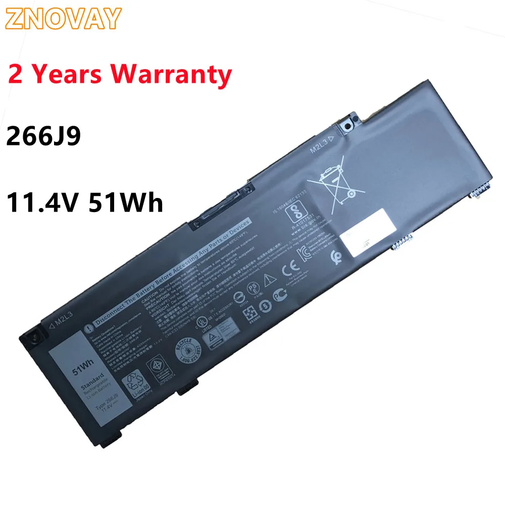 Аккумулятор ZNOVAY 266J9 для ноутбука Dell G3 15 3590 3500 G5 5500 5505 Inspiron 14 5490 11 4 в 51 Втч/4255 мАч |