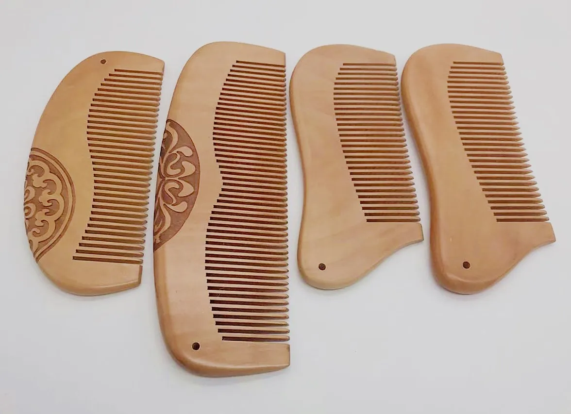 Натуральный Анти статический деревянный бамбуковый Массажная расческа Массажка