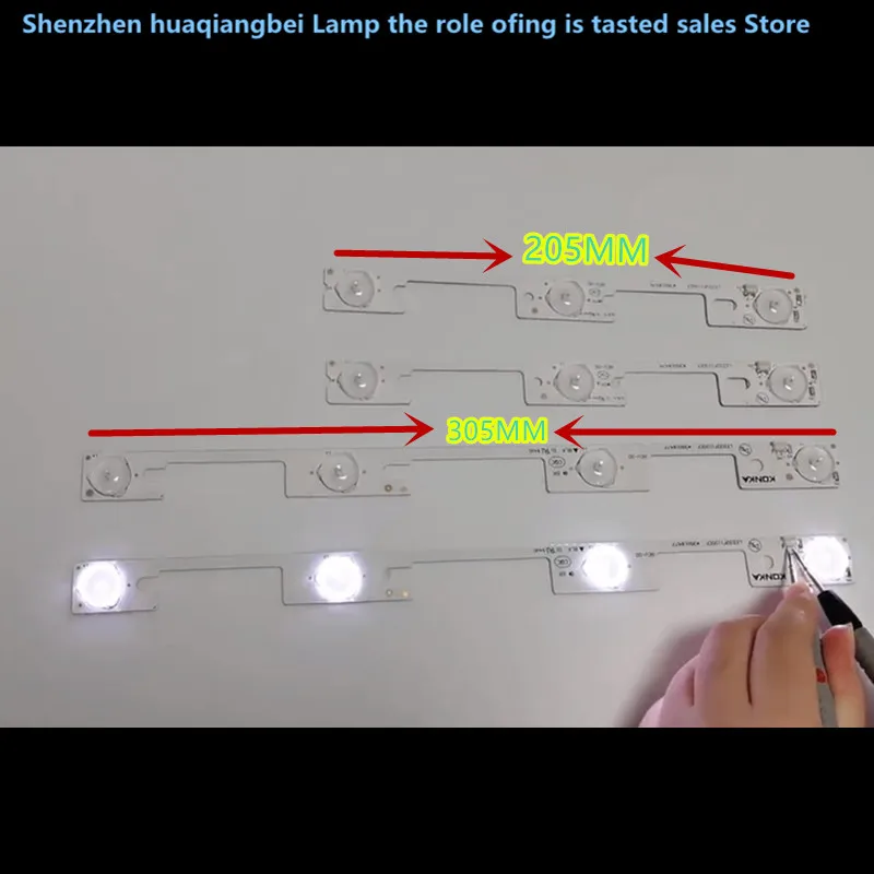 

Для Konka LED32F1170CF LED32F1100CF LED32F1160CF LED32F35018476 LED32F35018478 световая панель 6 в 100% новый 3 светодиода = 205 мм + 4 светодиода = 305 мм