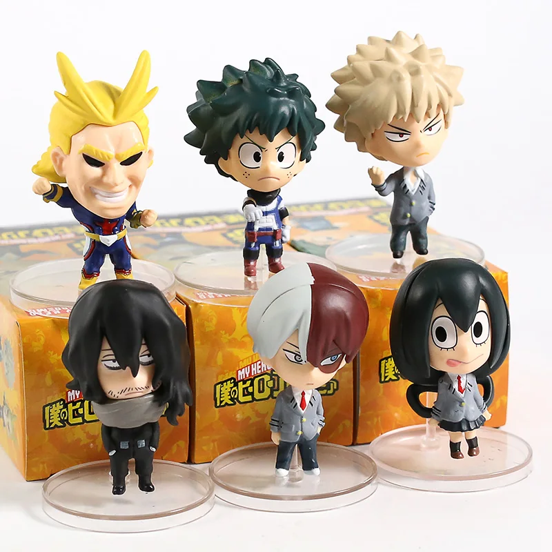 My Hero Academy Midoriya Izuku Bakugou Katsuki Todoroki Shoto All Might Ochaco Uraraka Asui Tsuyu Figures Toys Set