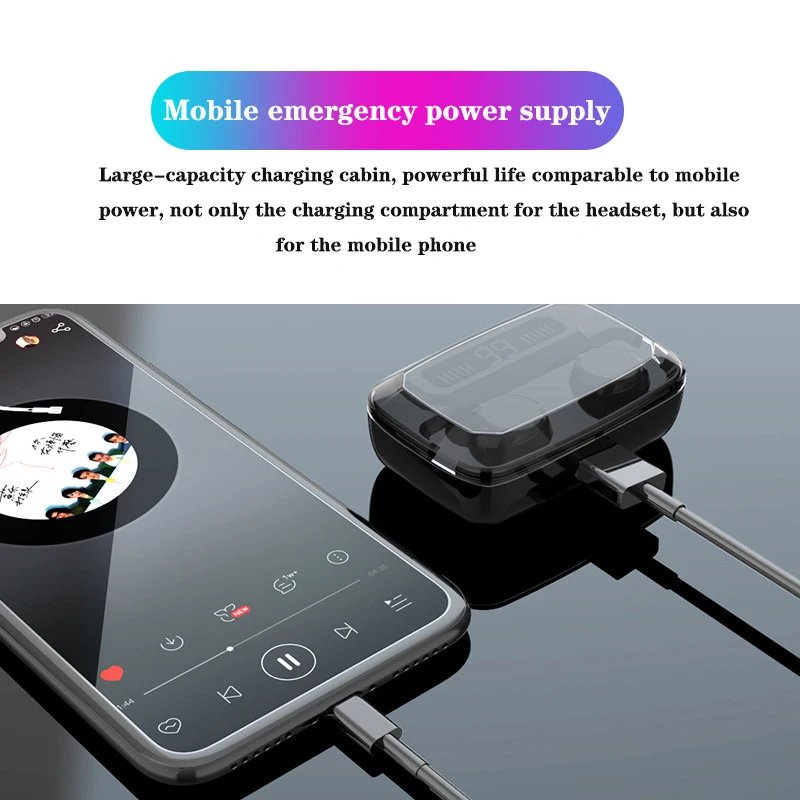 M11 наушники-вкладыши TWS Bluetooth наушники с 3300 мАч порт для зарядки через коробка