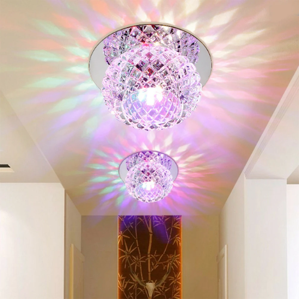 Modern LED Crystal Ceiling Light 5W AC110-220V Home Decor Living Room Lamps Corridor Aisle Lighting Night Lamp | Потолочные лампы и