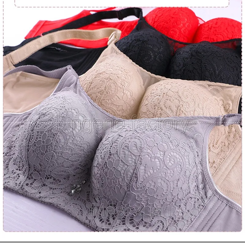 Женский бюстгальтер большого размера кружевной с пуш апом нижнее белье высокого