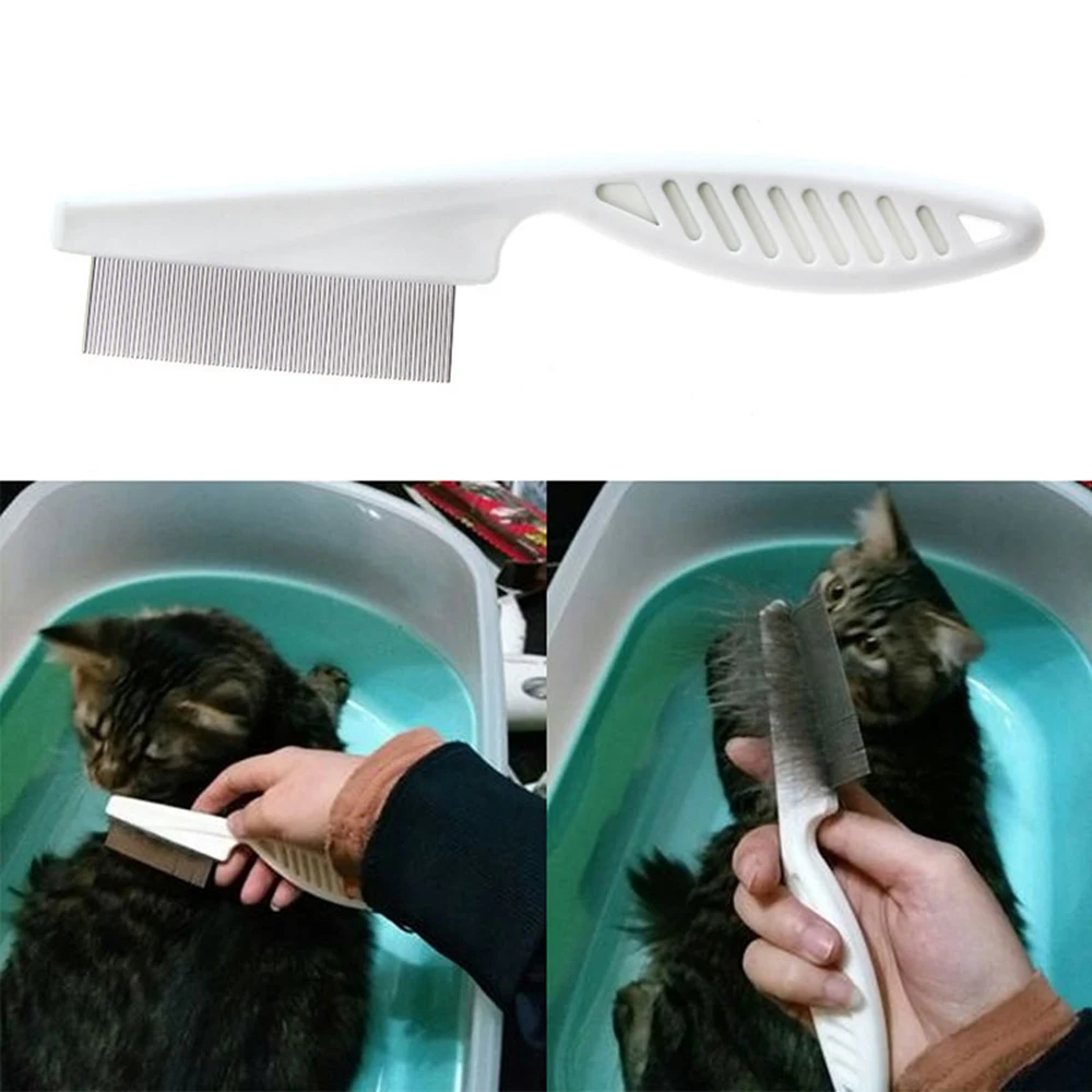 

Pet Hair Grooming Comb for Cats Dogs Flea Shedding Brush Puppy Handhold Stainless Steel Comfort Deworming Comb Fur Remove Clean