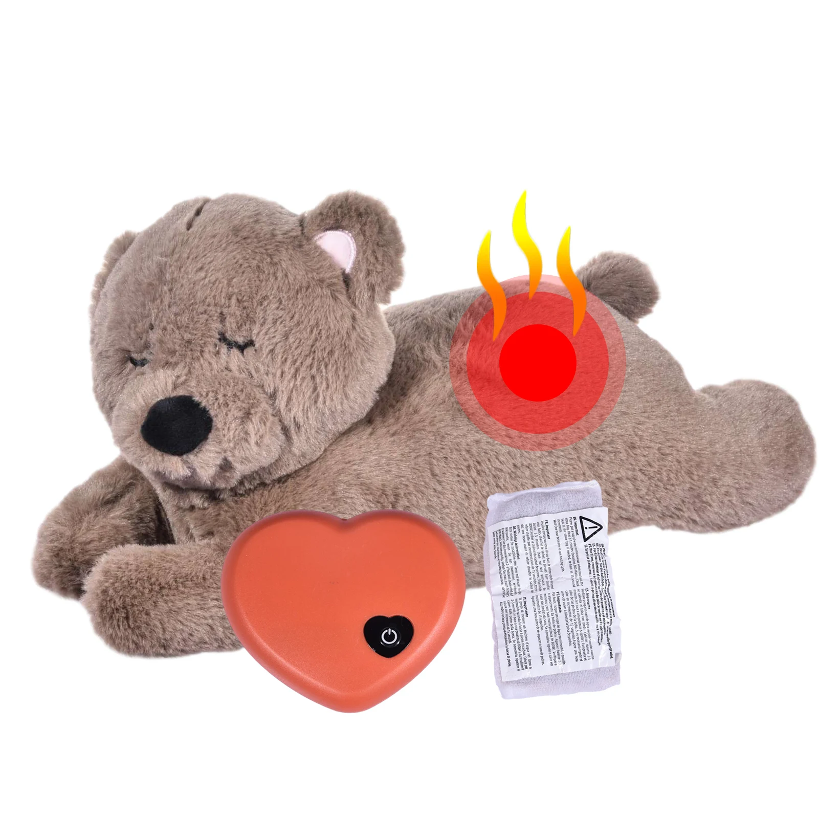 

Dog Toy Heartbeat Toy Pet Heating Plush Toy Comfortable Behavioral Training Aid Toy Heart Beat Soothing Plush Doll For Dogs