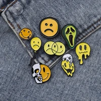 children jewelry smiling face badge brooch lapel pins denim jeans shirt bag cartoon trendy
