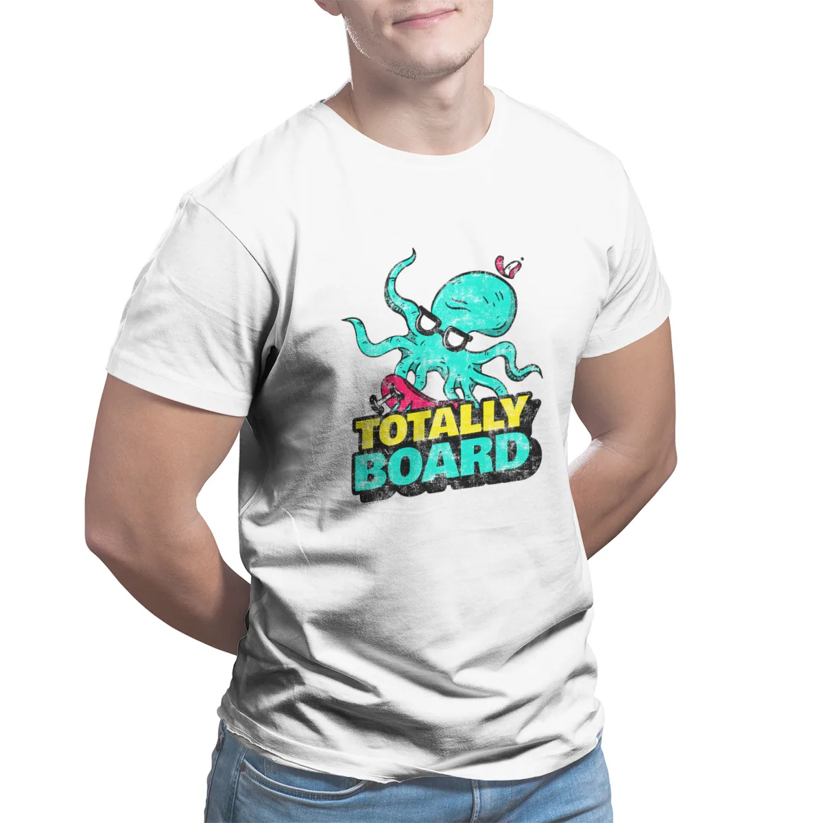 

Totally Board T-Shirt Essentials Oversized Tops 4XL 5XL 6XL Round Collar Tees 24435