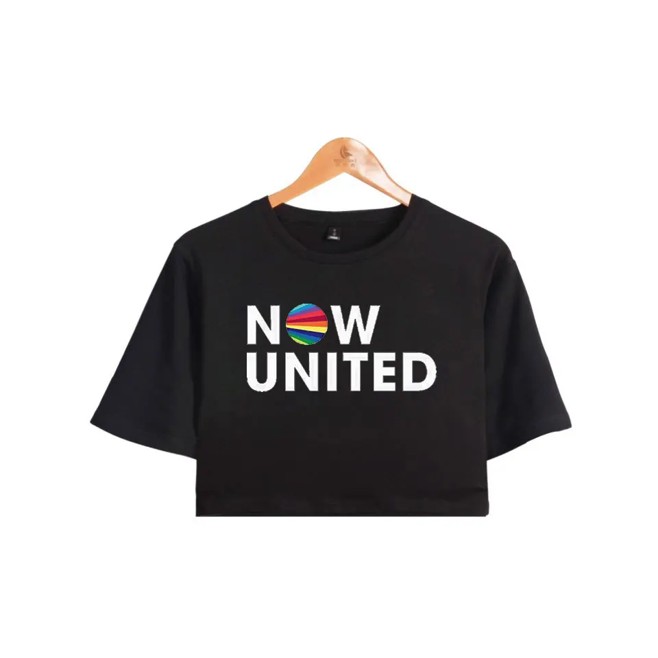 

Now United-Better Album Crop Top Exposed Navel T Shirt Oversize O-Neck Better Now United Lyrics Tops Cotton Women Funny Tshirt